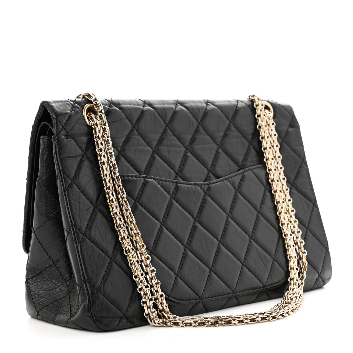 Aged Calfskin Quilted 2.55 Reissue 227 Flap Black