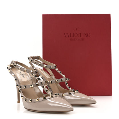 Valentino Garavani Patent Nappa Rockstud Ankle Strap 100mm Pumps 40 Poudre 9 of 9