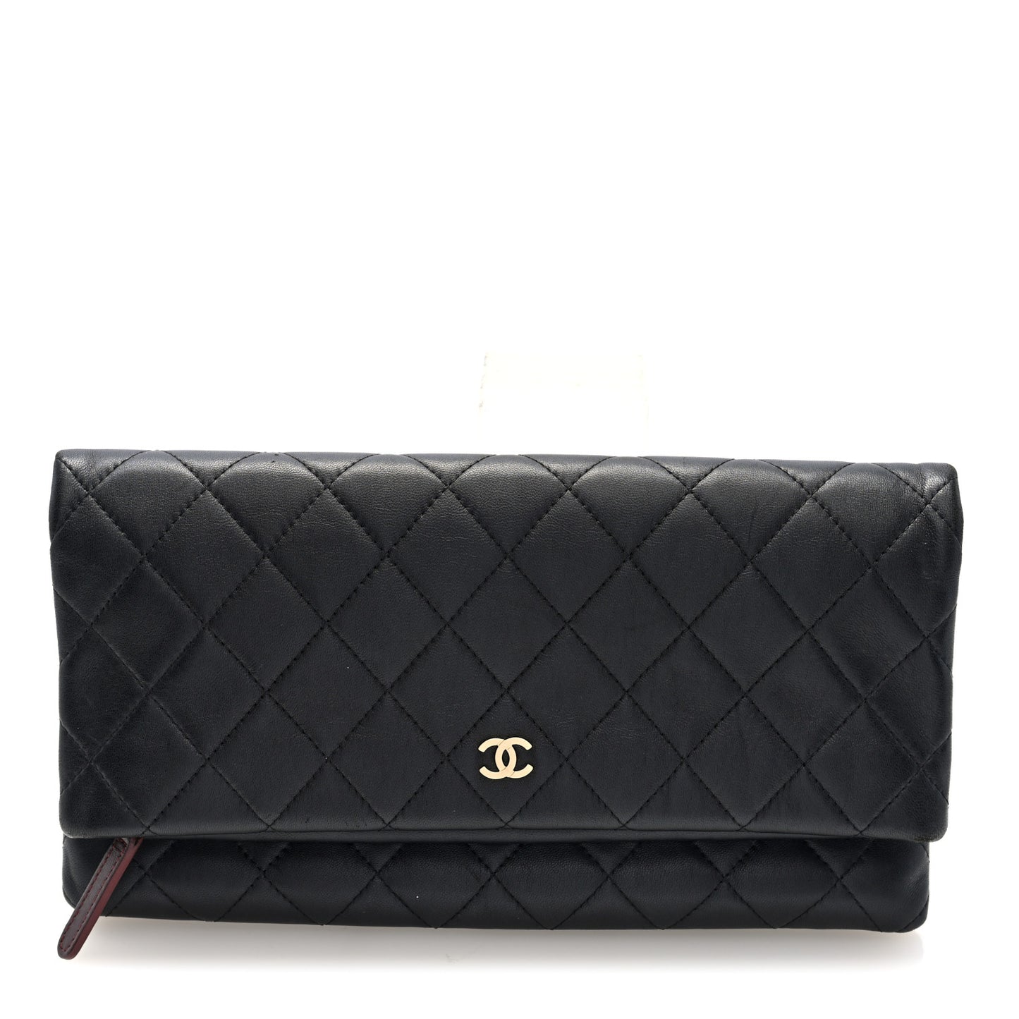 Lambskin Quilted CC Beauty Clutch Black