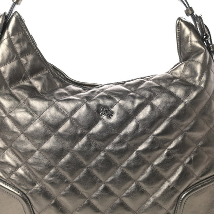 Burberry Metallic Calfskin Quilted Hoxton Hobo Nickel 7 of 9
