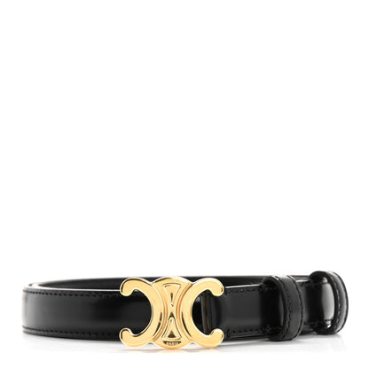 Celine Box Calfskin Small 18mm Triomphe Belt 70 28 Black 1 of 8