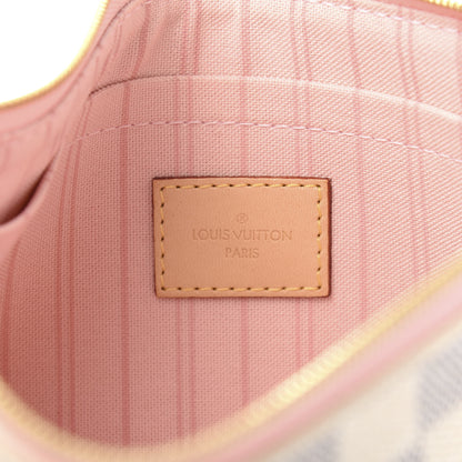 Louis Vuitton Damier Azur Neverfull MM GM Pochette Rose Ballerine 6 of 13