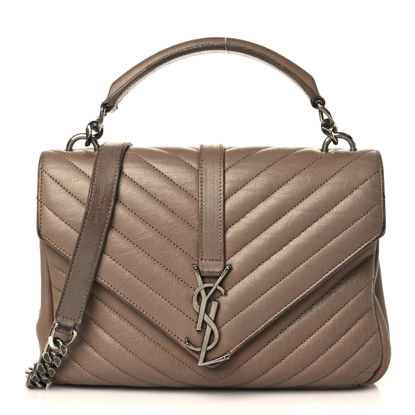Sheepskin Matelasse Chevron Monogram Medium College Bag Fard