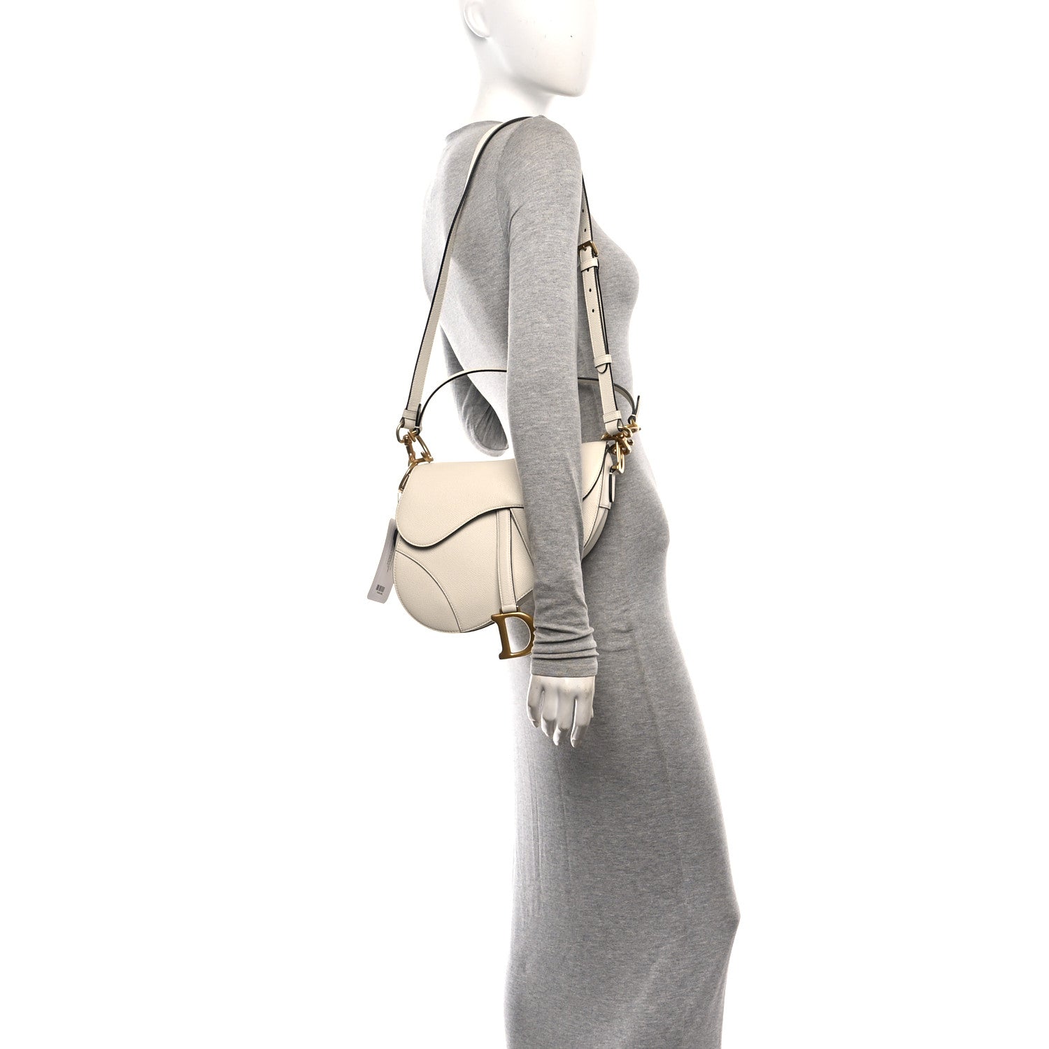 Christian Dior Grained Calfskin Saddle Bag With Strap Latte 2 of 10