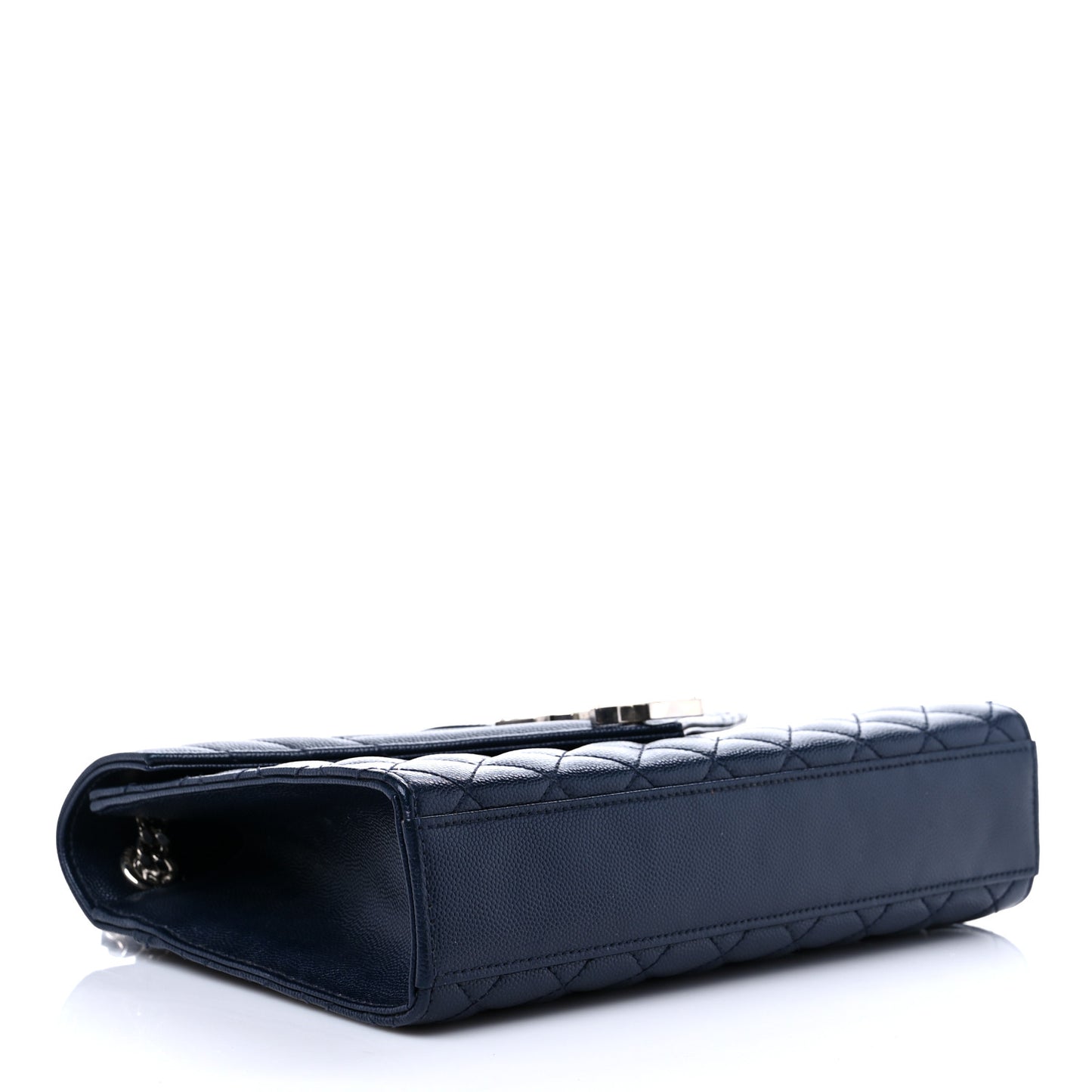 Grain De Poudre Textured Mixed Matelasse Triquilt Medium Monogram Satchel Deep Marine