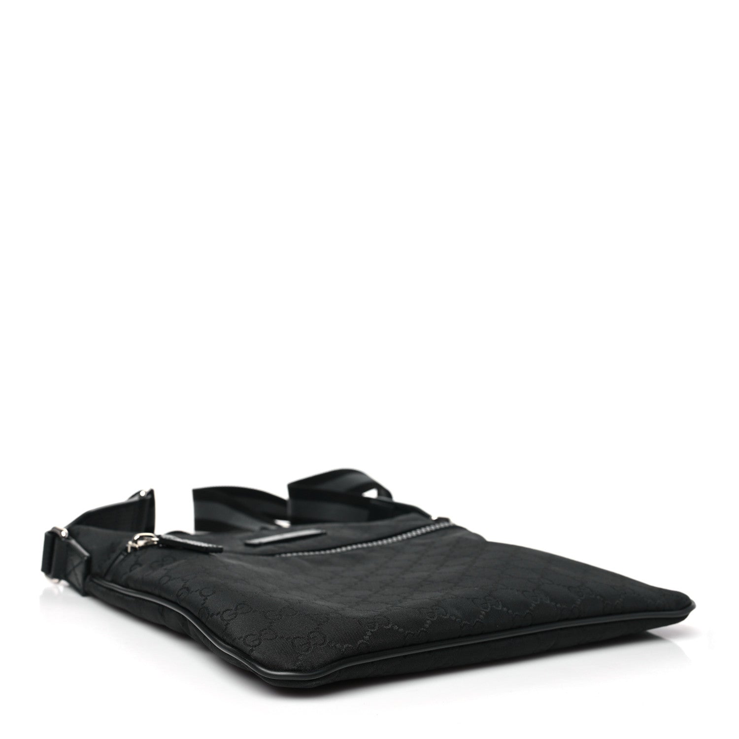 Gucci Nylon Monogram Small Flat Messenger Bag Black 4 of 10