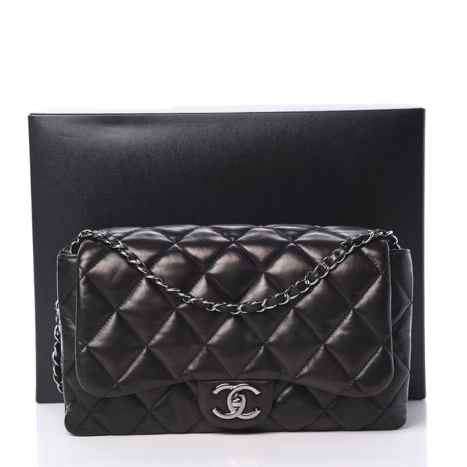 Chanel Lambskin Quilted 3 Accordion Flap Bag Black 12 of 12