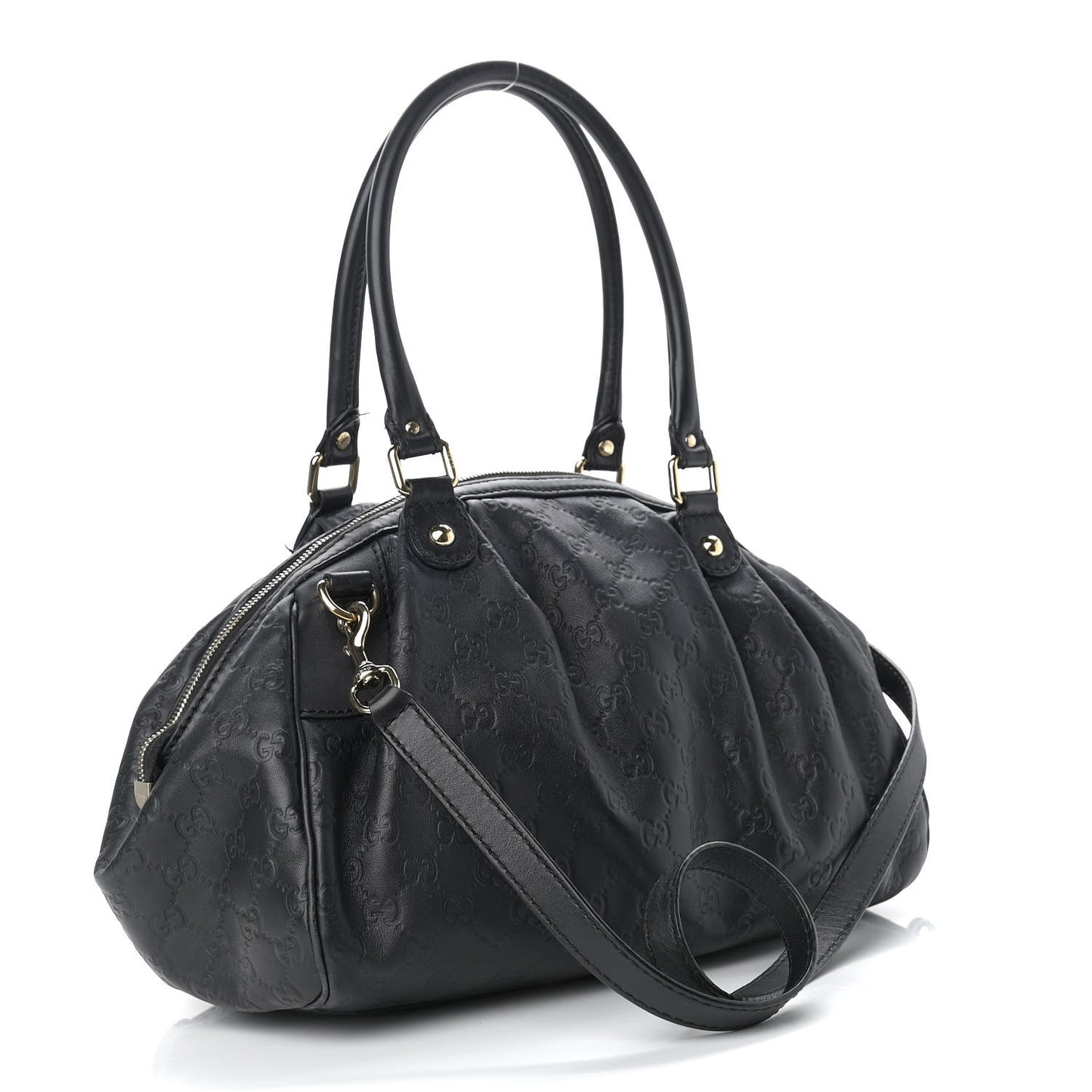 Guccissima Medium Sukey Boston Black