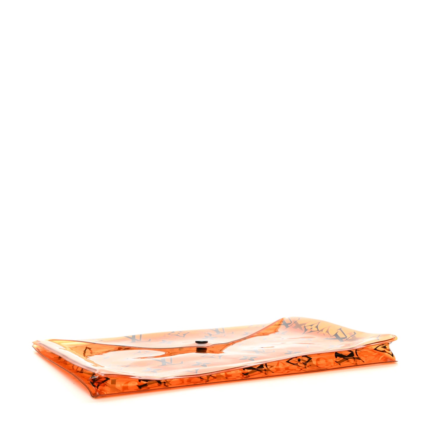 PVC Monogram Printed Envelope Pouch Orange