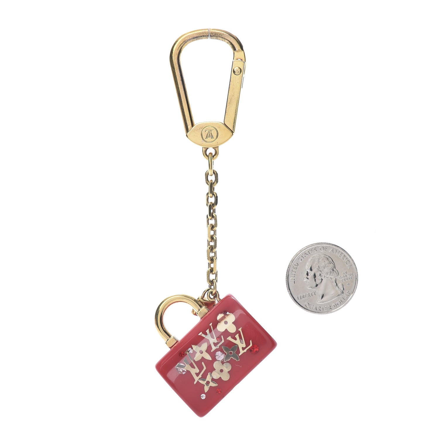 Louis Vuitton Resin Inclusion Speedy Bag Charm Key Chain Pomme D'Amour 2 of 5