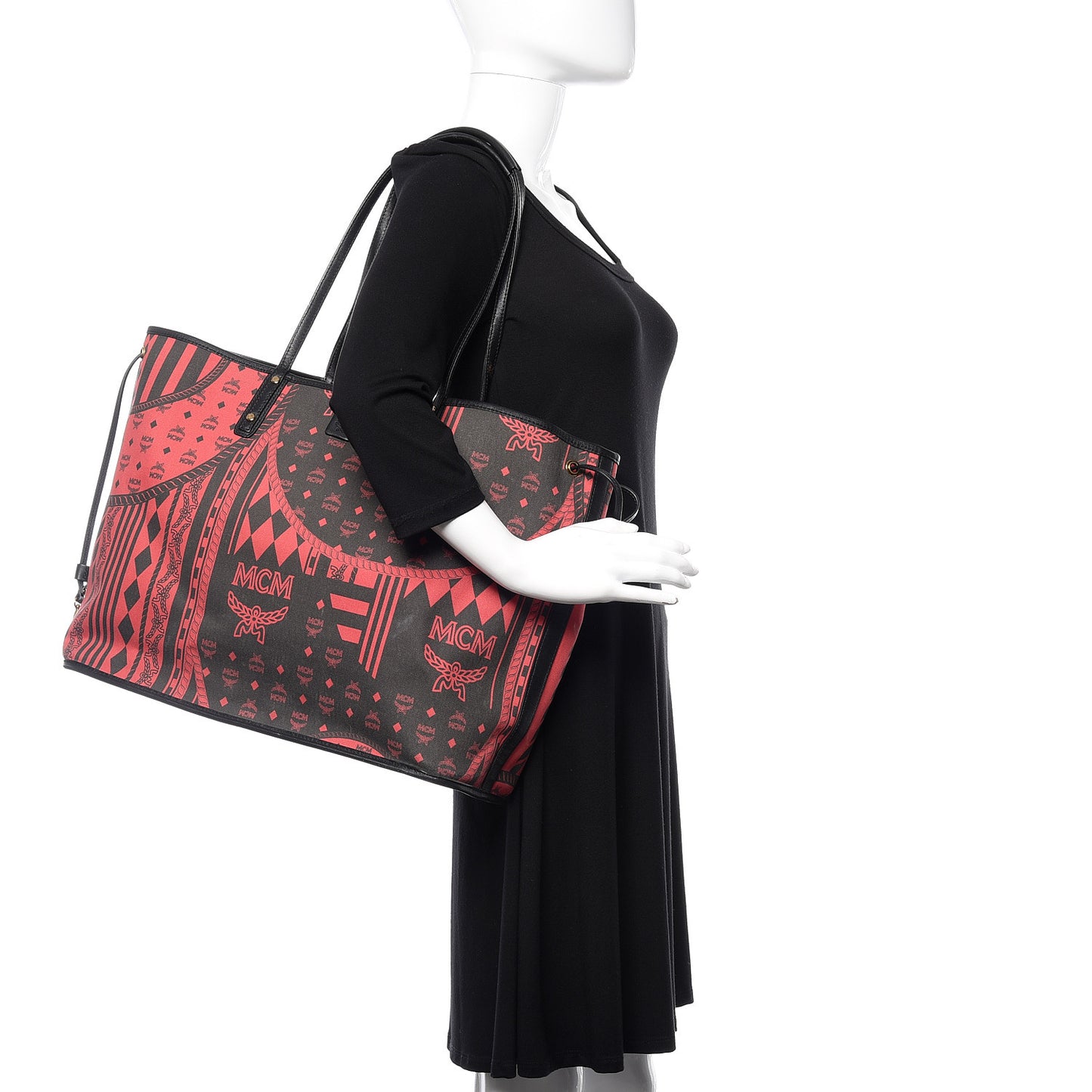 Visetos Large Liz Reversible Shopper Red Black