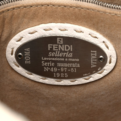 Fendi Sheared Mink Selleria Medium Tote White 6 of 10