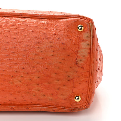 Prada Ostrich Double Zip Tote Papaya 17 of 18