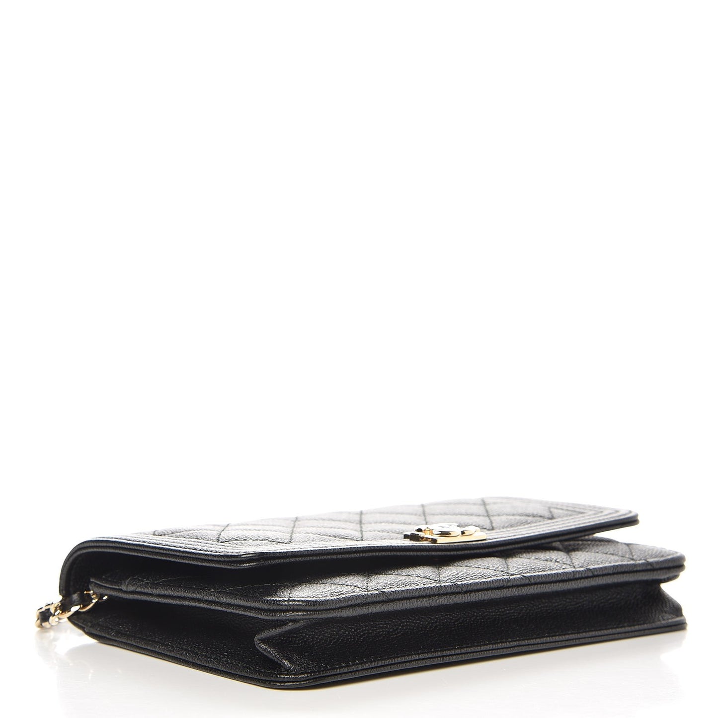 Caviar Quilted Boy Wallet On Chain WOC Black