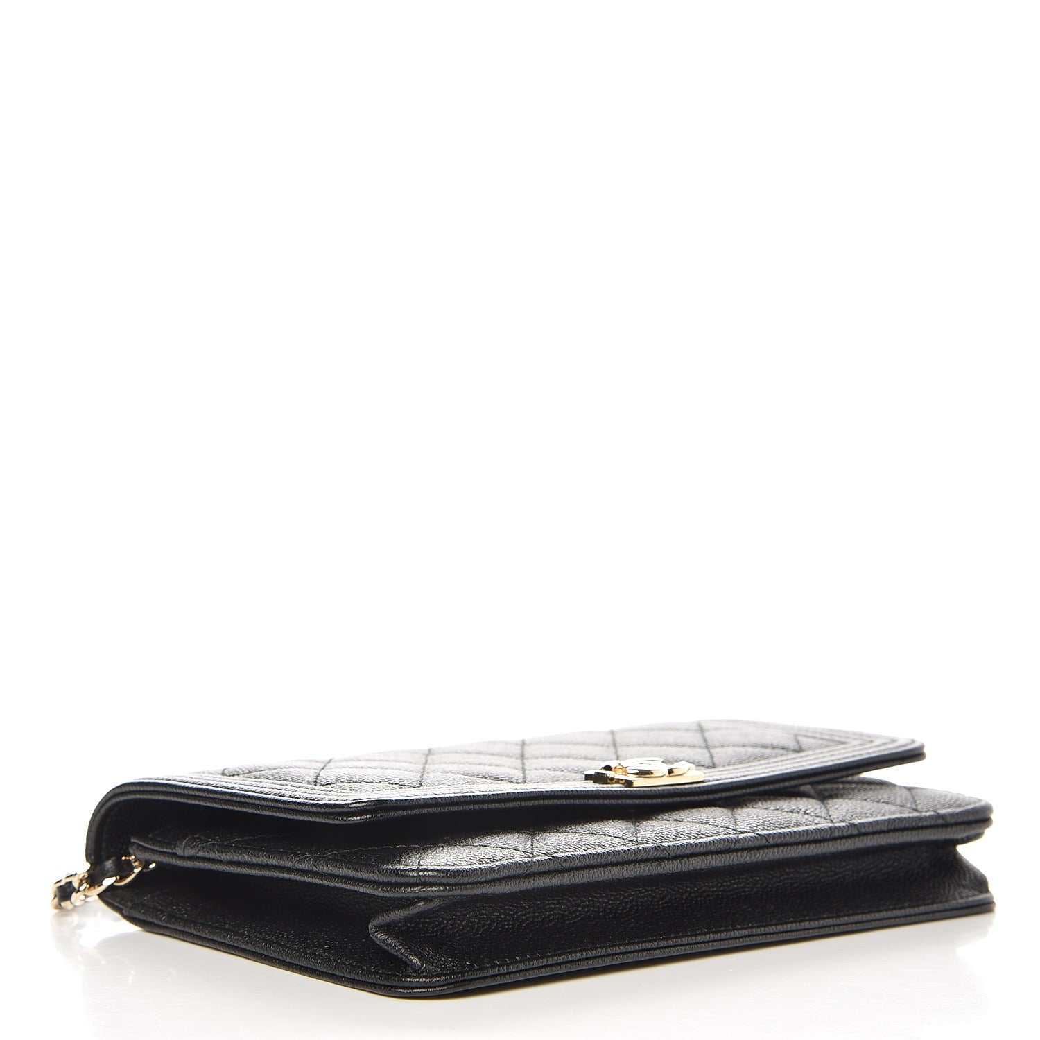 Chanel Caviar Quilted Boy Wallet On Chain WOC Black 4 of 9