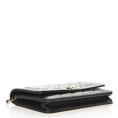 Chanel Caviar Quilted Boy Wallet On Chain WOC Black 4 of 9