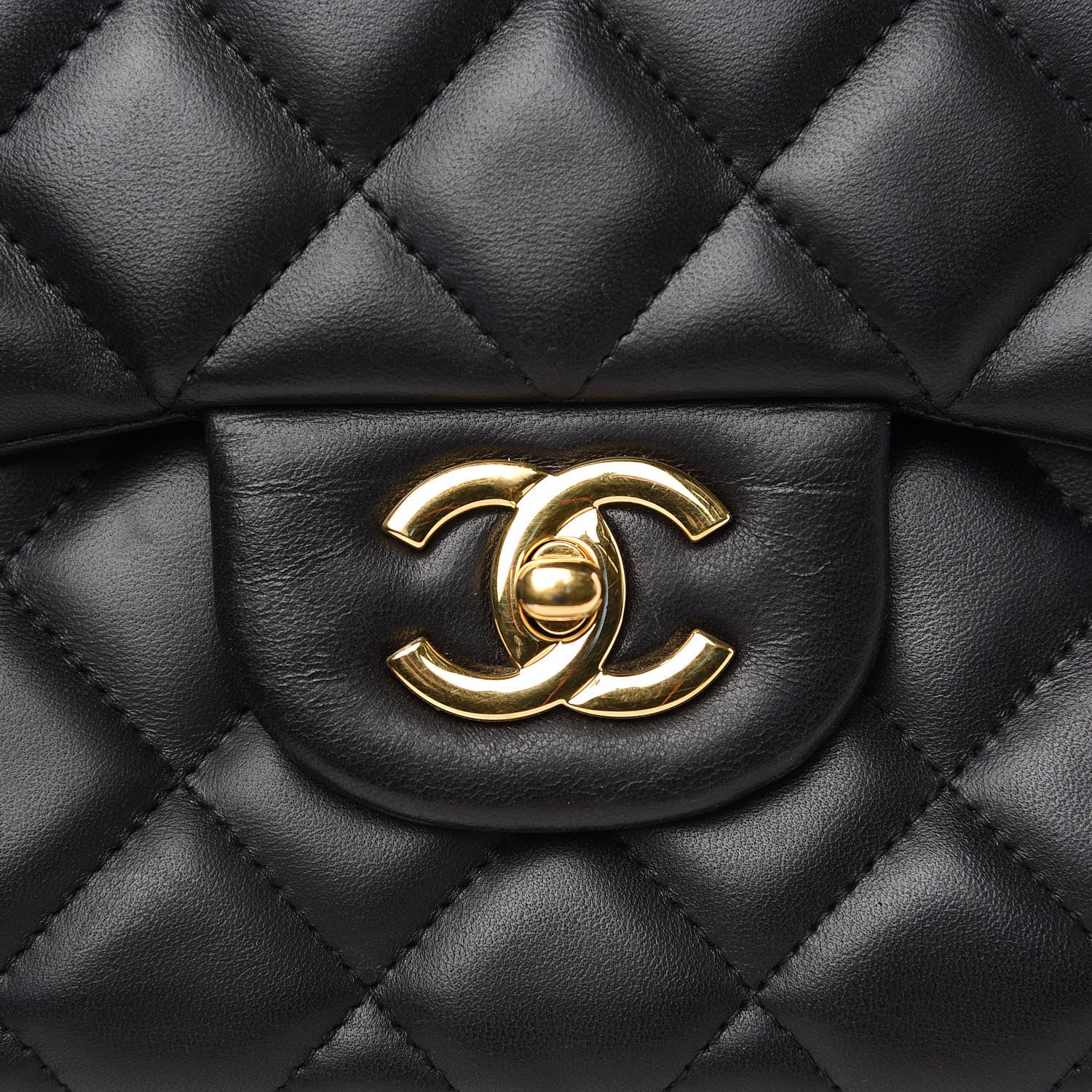 Chanel Lambskin Quilted Jumbo Double Flap Black 9 of 15