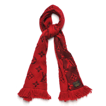 Louis Vuitton Wool Silk Logomania Scarf Rubis 1 of 4
