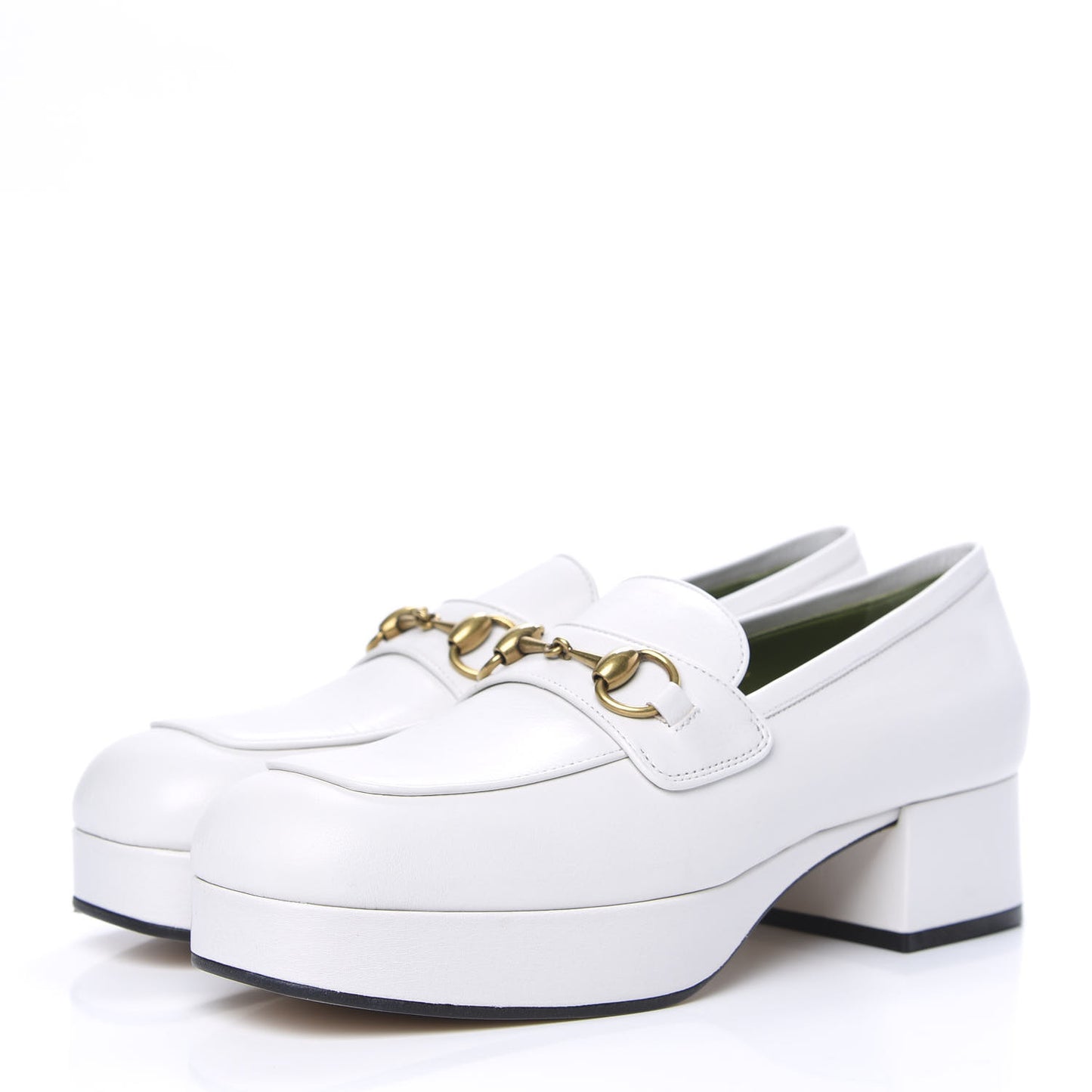 Goatskin Houdan Platform Loafers 40.5 Great White