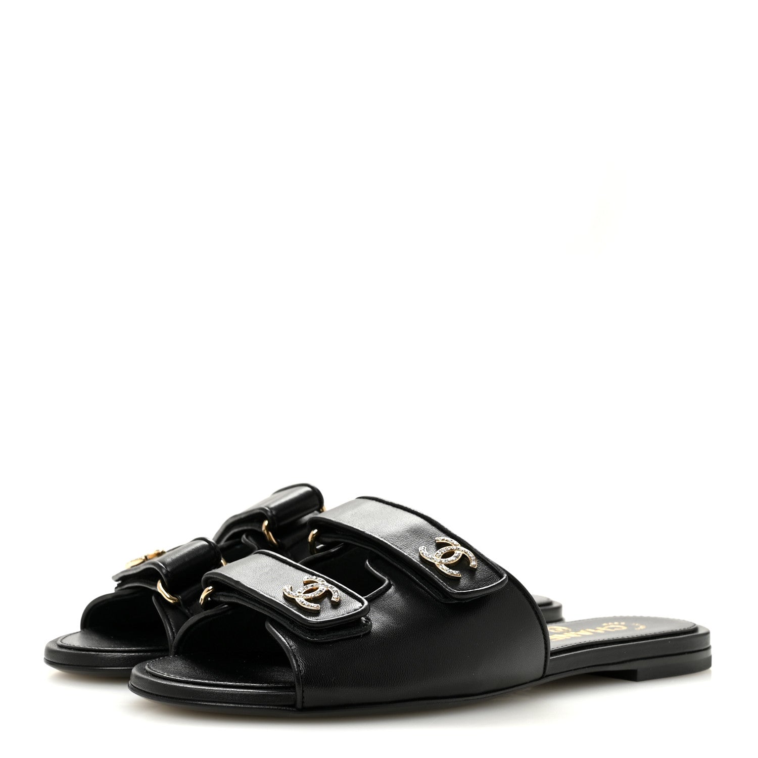Chanel Lambskin Velcro Mules 39 Black 4 of 10