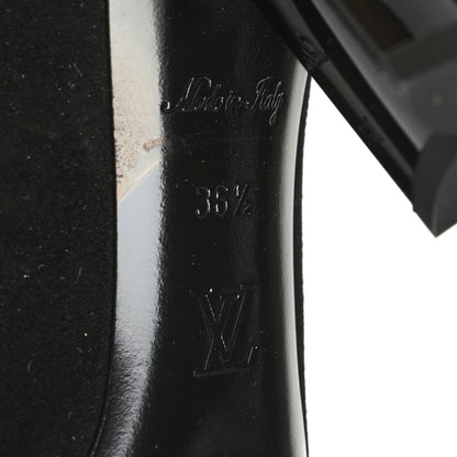 Louis Vuitton Suede Monogram Uniformes Cap Toe Chelsea 80mm Ankle Boots 36.5 Black 7 of 7