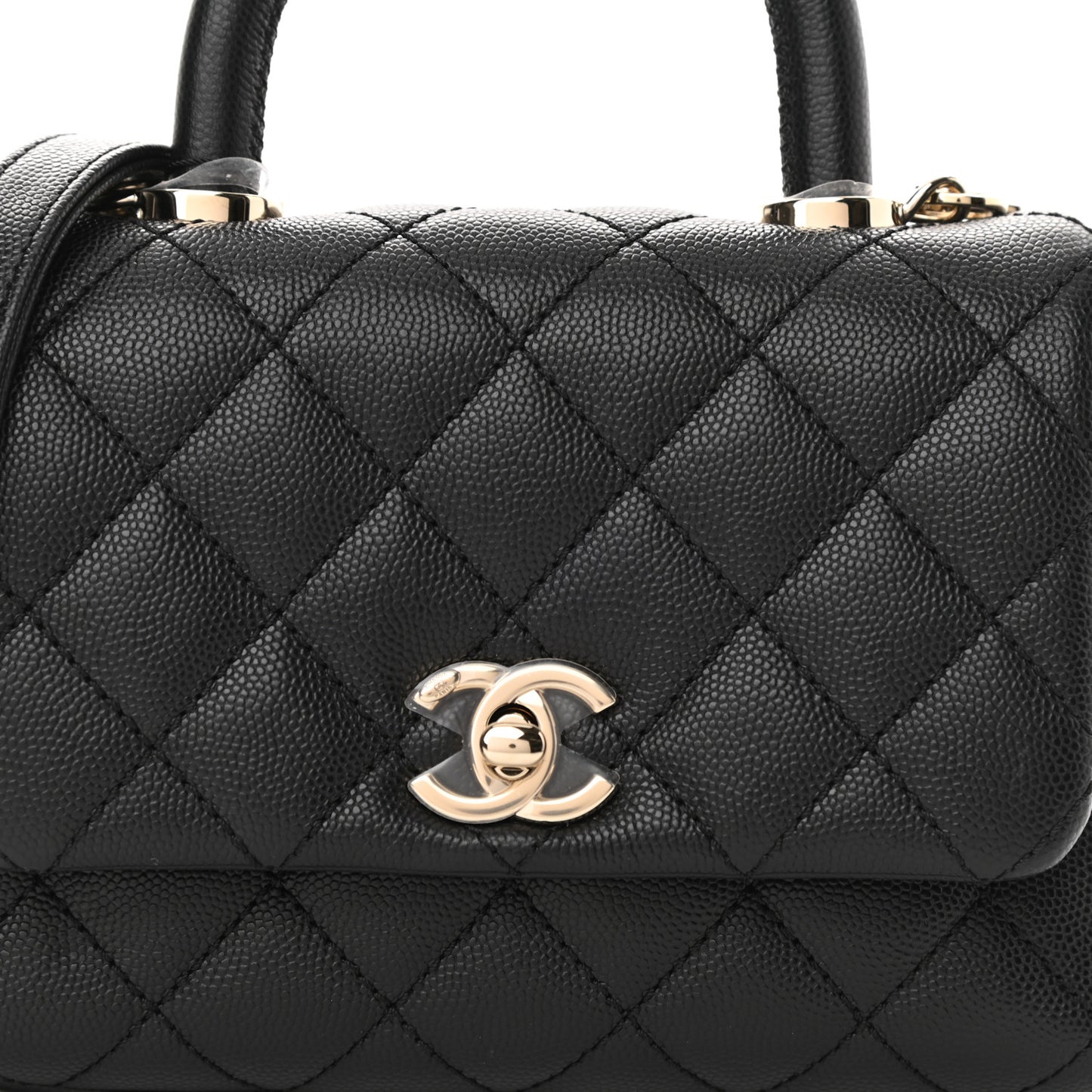 Caviar Quilted Extra Mini Coco Handle Flap Black