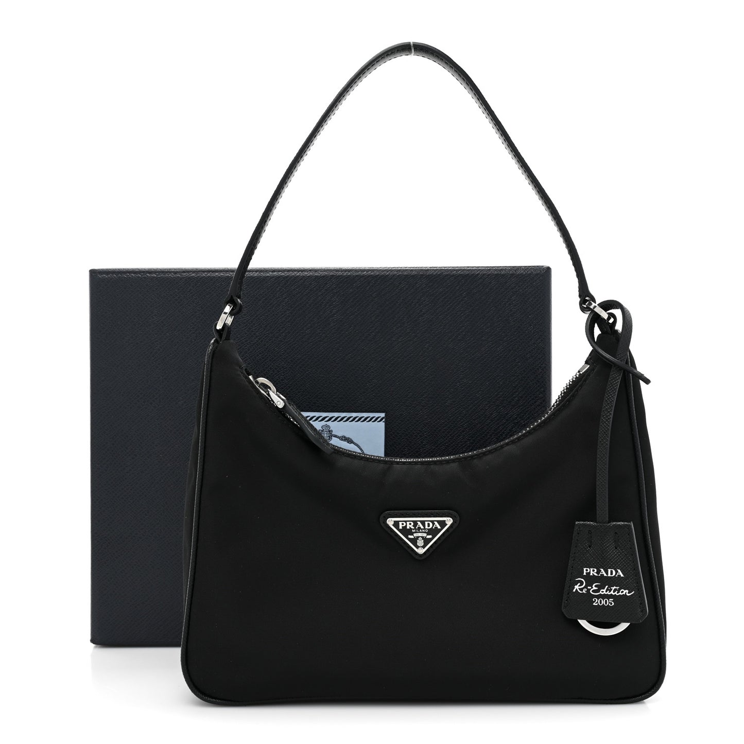 Tessuto Nylon Saffiano Mini Re-Edition 2005 Bag Black