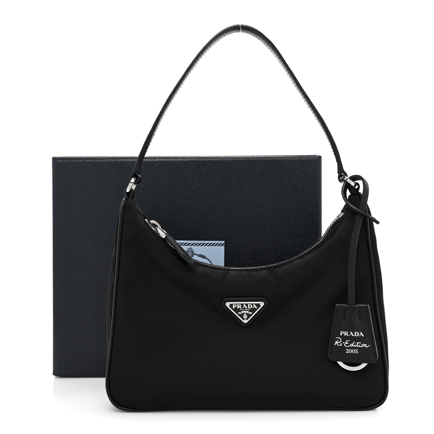 Prada Tessuto Nylon Saffiano Mini Re-Edition 2005 Bag Black 9 of 9