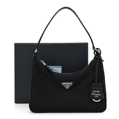 Prada Tessuto Nylon Saffiano Mini Re-Edition 2005 Bag Black 9 of 9