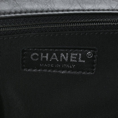 Chanel Crumpled Calfskin Quilted Large Chain All Over Flap Bag Black 6 of 9