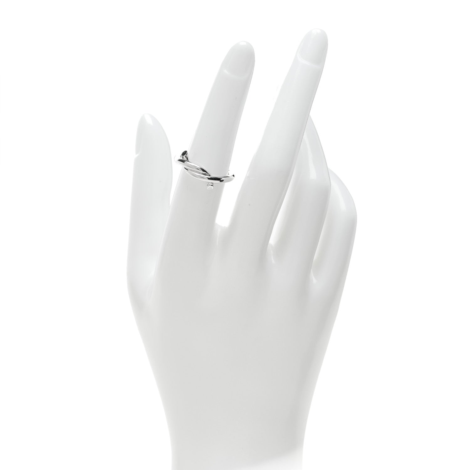 Cartier 18K White Gold Entrelaces Ring 51 5.75 2 of 4