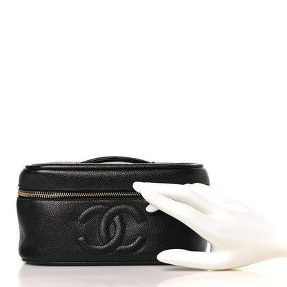 Chanel Caviar CC Vanity Cosmetic Case Black 2 of 10