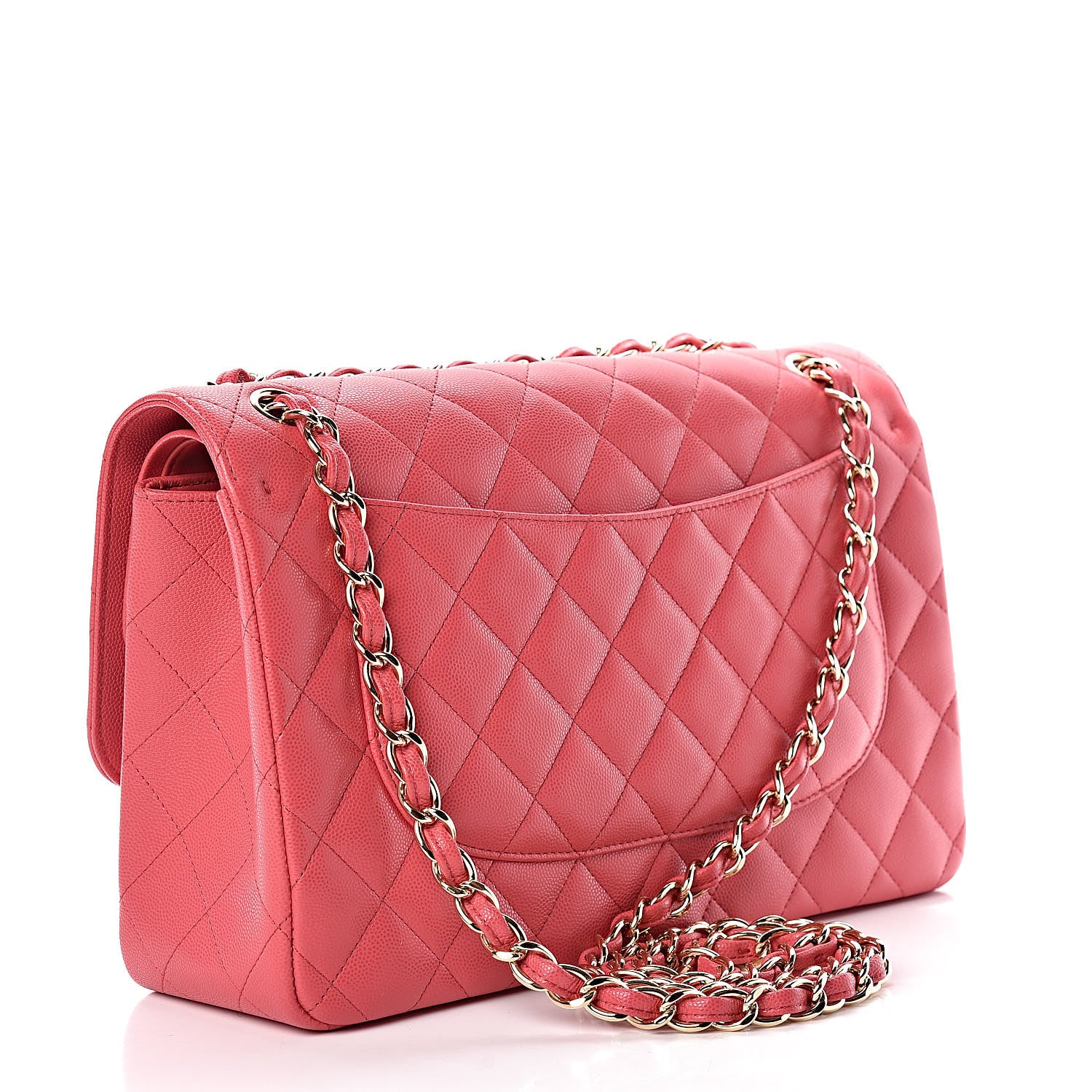Chanel Caviar Quilted Jumbo Double Flap Dark Pink 3 of 12