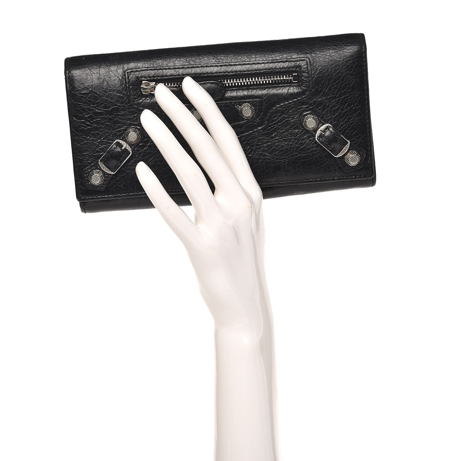 Balenciaga Agneau Giant 12 Silver Hardware Money Wallet Black 2 of 14