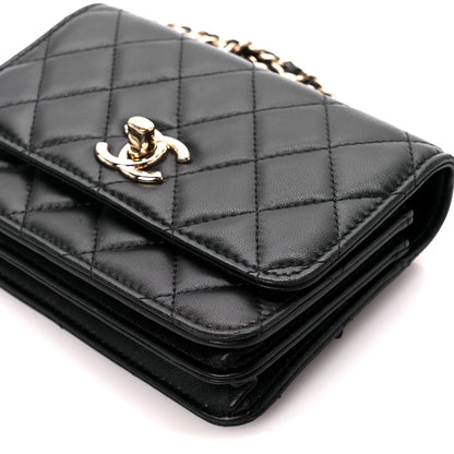 Chanel Lambskin Quilted Mini Trendy CC Wallet On Chain WOC Black 14 of 14