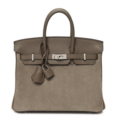 Hermes Veau Doblis Swift Grizzly Birkin 25 Gris Caillou Etoupe 1 of 11