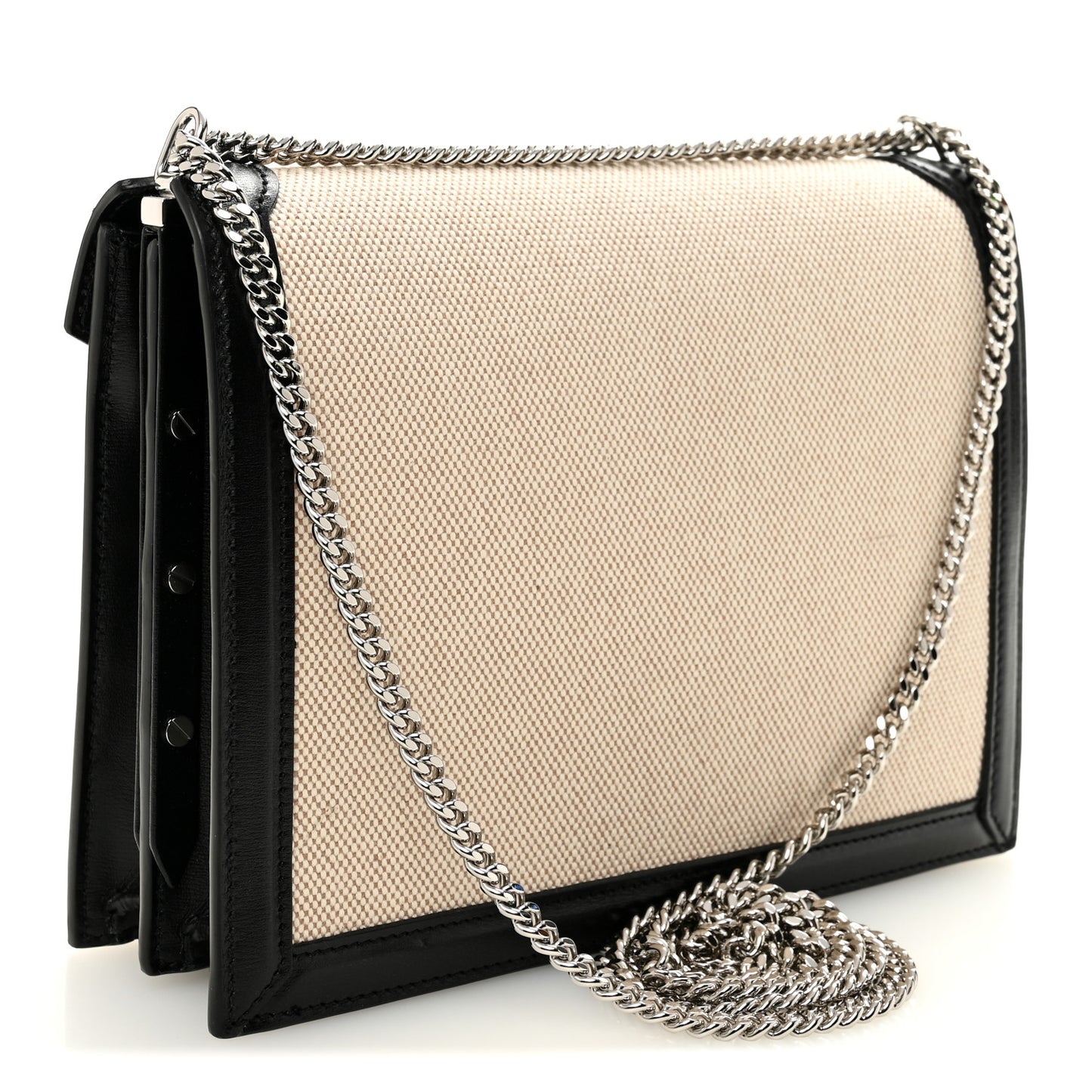 Canvas Calfskin Classic Monogram Cassandra Natural Black