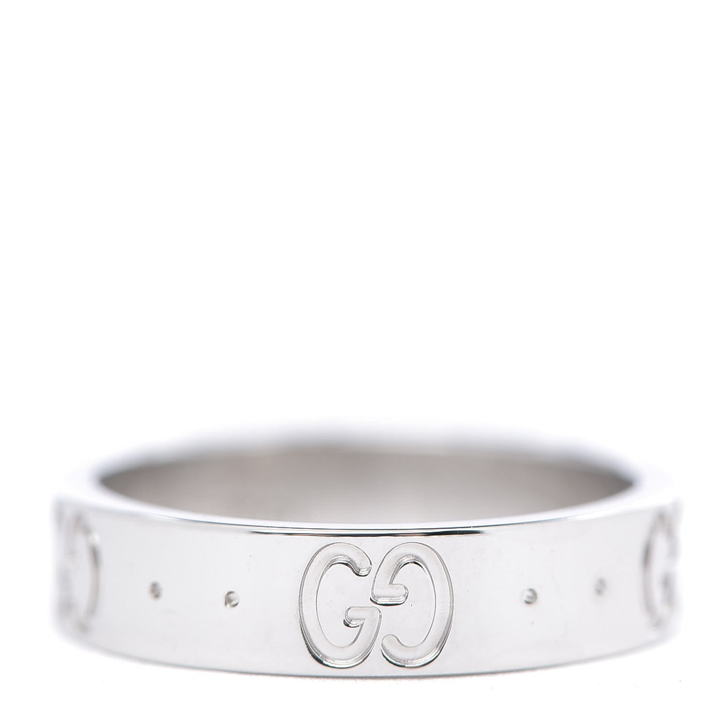 18K White Gold 4mm Icon Thin Band Ring 46 3.75