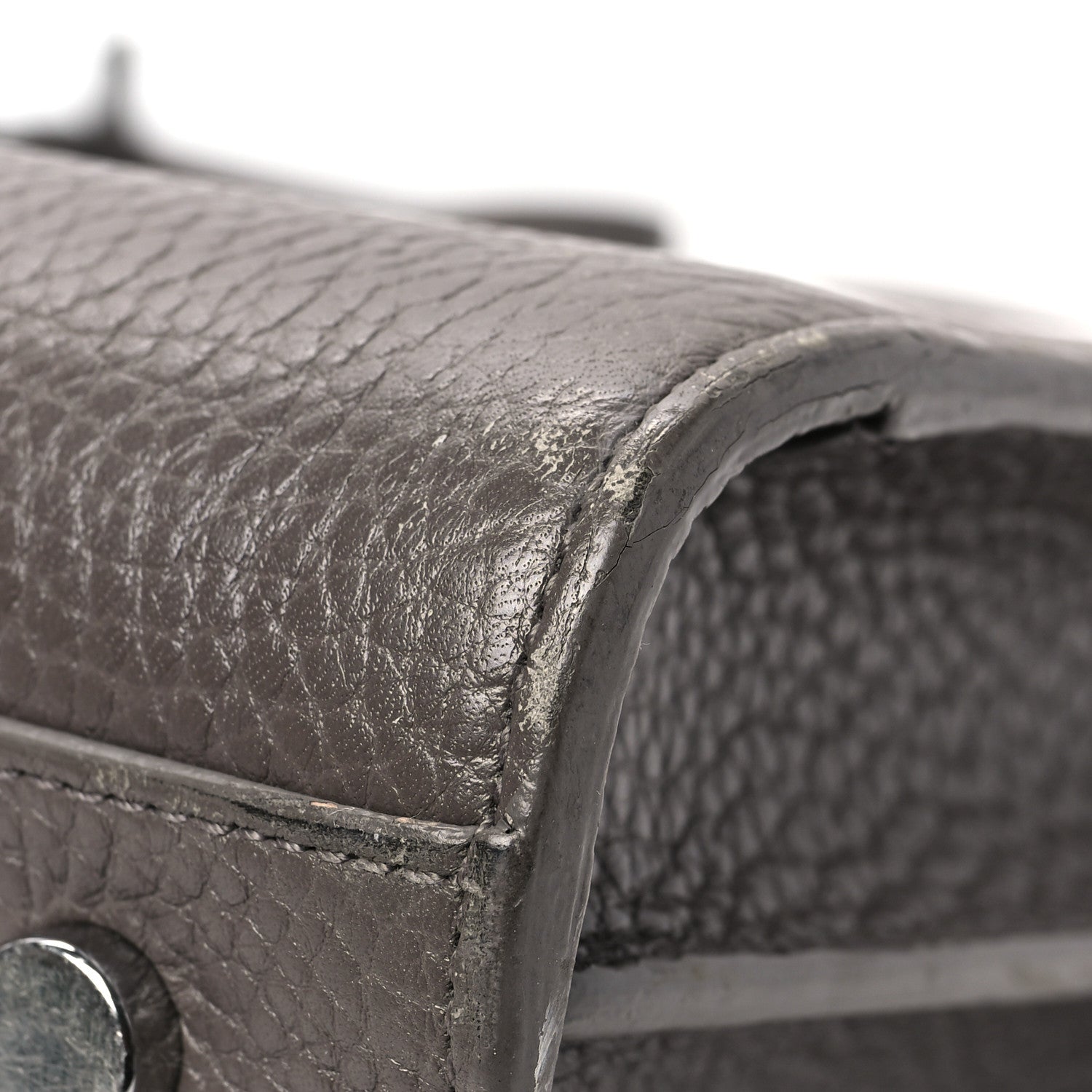 Saint Laurent Grained Calfskin Small Sac De Jour Fog 8 of 9