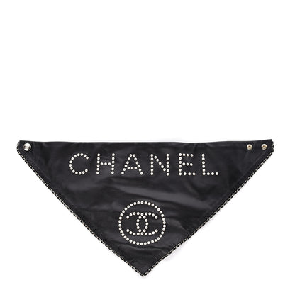 Chanel Lambskin Pearl Studded CC Bandana Black 1 of 4
