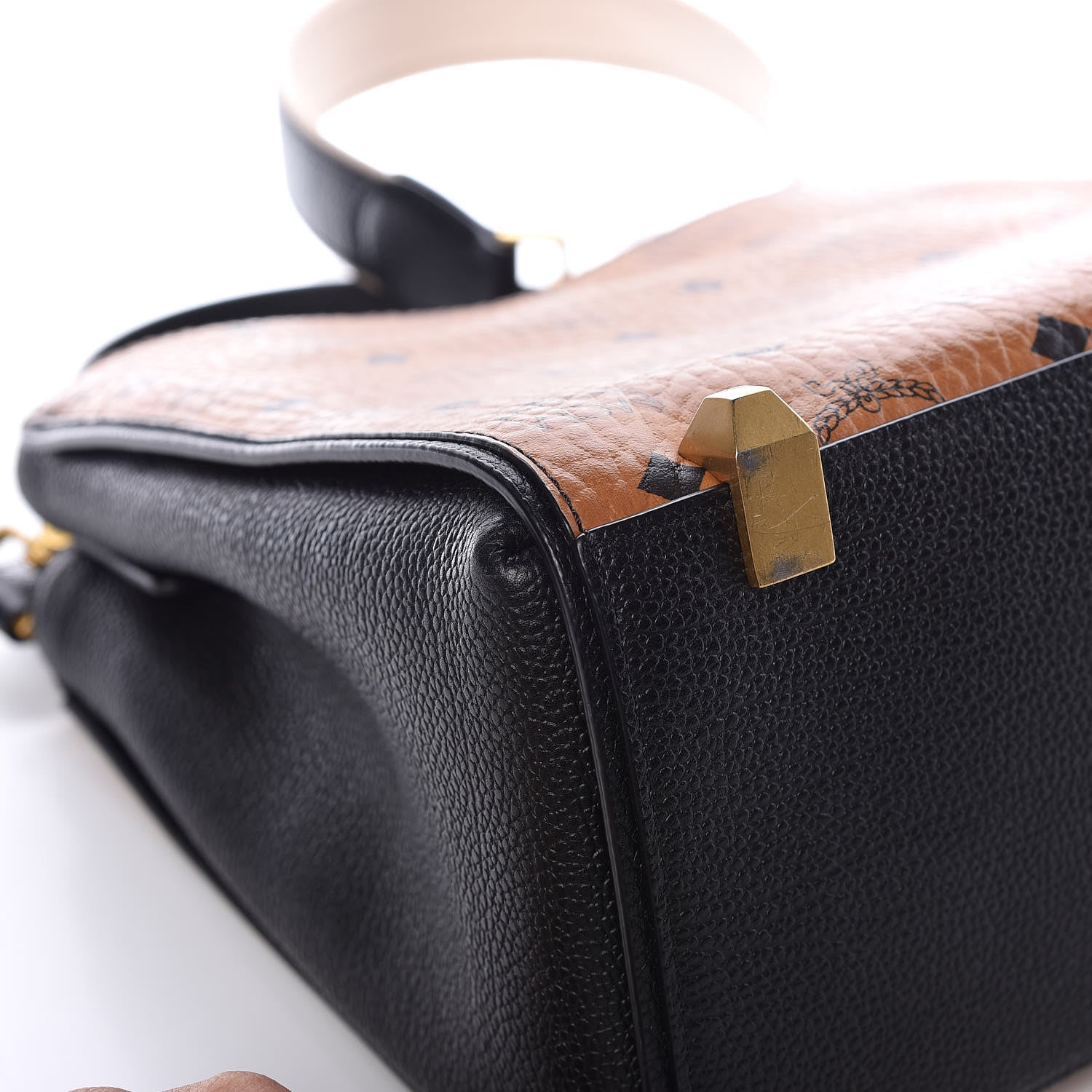 MCM Visetos Small Corina Shoulder Bag Cognac 10 of 15