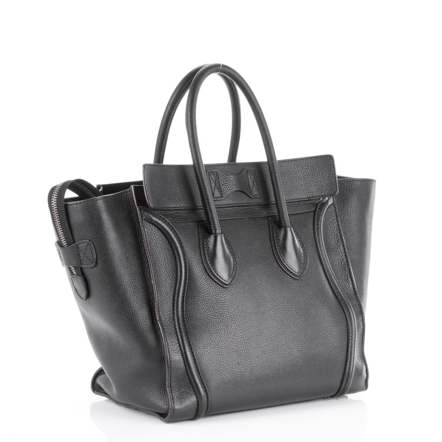 Celine Drummed Calfskin Mini Luggage Black 3 of 6