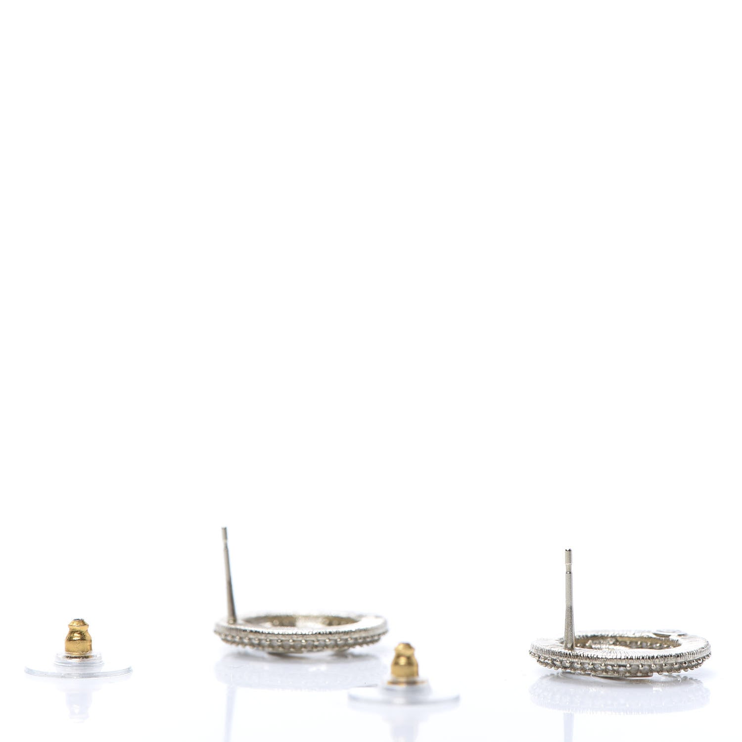 Chanel Crystal CC Vendome Round Earrings Gold 3 of 5