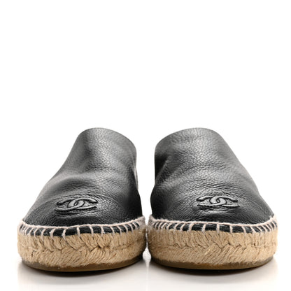 Chanel Grained Calfskin CC Espadrilles 39 Black 2 of 9