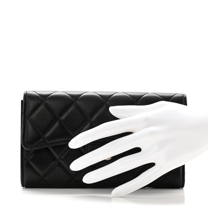 Chanel Lambskin Quilted Large Flap Wallet Black 2 of 10