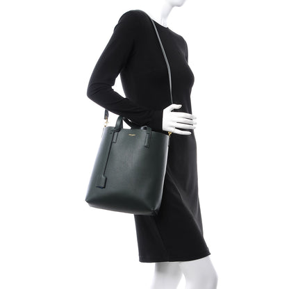 Saint Laurent Calfskin Toy Shopping Tote Dark Green 2 of 8