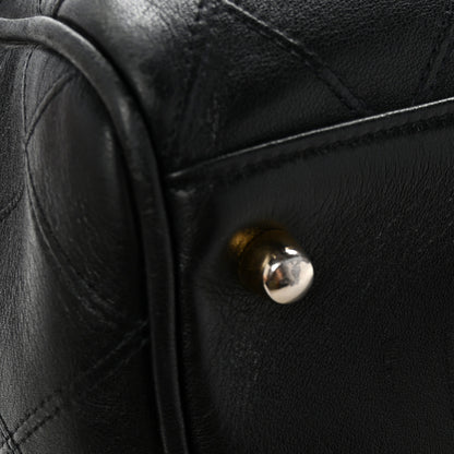 Chanel Calfskin Stitched Duffle Travel Bag Black 12 of 12