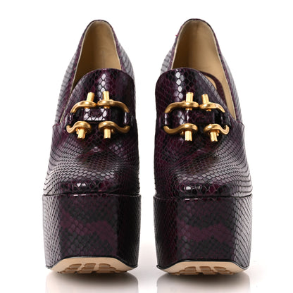 Bottega Veneta Snakeskin Mostra Pumps 38 Burgundy 3 of 11