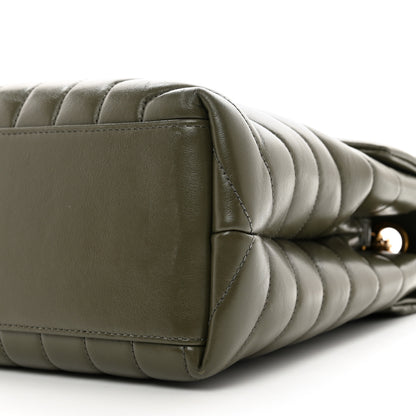 Saint Laurent Calfskin Y Quilted Monogram Medium Loulou Chain Satchel Military Olive 11 of 11