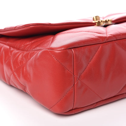 Chanel Goatskin Quilted Large 19 Flap Red 8 of 11